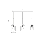 Imagine PENDUL LINIAR S004S-3H-3xE27-STICLA AURIU