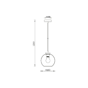 Imagine PENDUL S005R-1H-1xE27-SMK STICLA