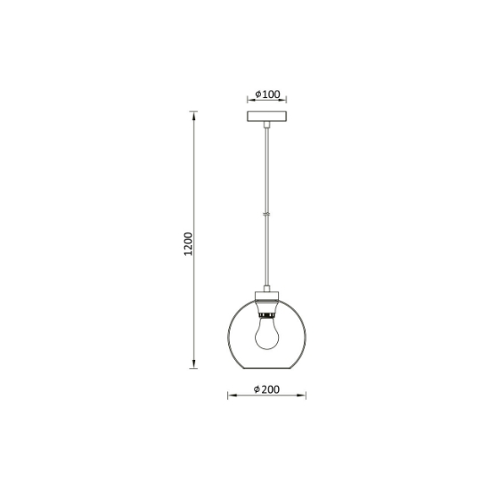 Imagine PENDUL S005R-1H-1xE27-SMK STICLA