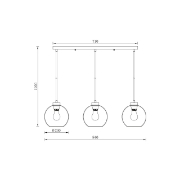 Imagine PENDUL LINIAR S005S-3H-3xE27-STICLA