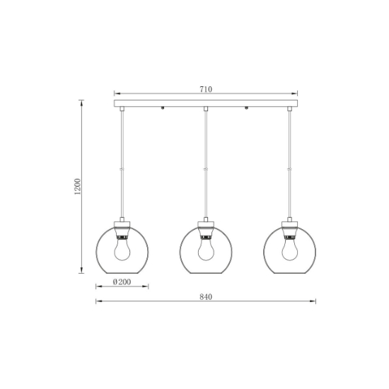Imagine PENDUL LINIAR S005S-3H-3xE27-STICLA