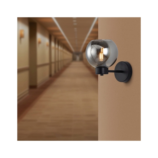 Imagine LAMPA DE PERETE S005W-1H-1xE27-SMK STICLA