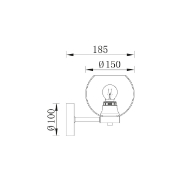 Imagine LAMPA DE PERETE S005W-1H-1xE27-SMK STICLA