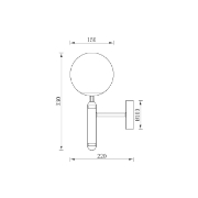 Imagine LAMPA DE PERETE S006W-1H-1xG9-AURIU STICLA