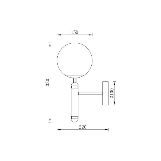 Imagine LAMPA DE PERETE S006W-1H-1xG9-AURIU STICLA