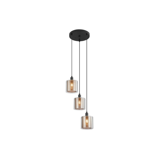 Imagine PENDUL TRIUNGHI S008R-3H-3xE14-SLV STICLA