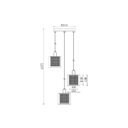 Imagine PENDUL TRIUNGHI S008R-3H-3xE14-SLV STICLA