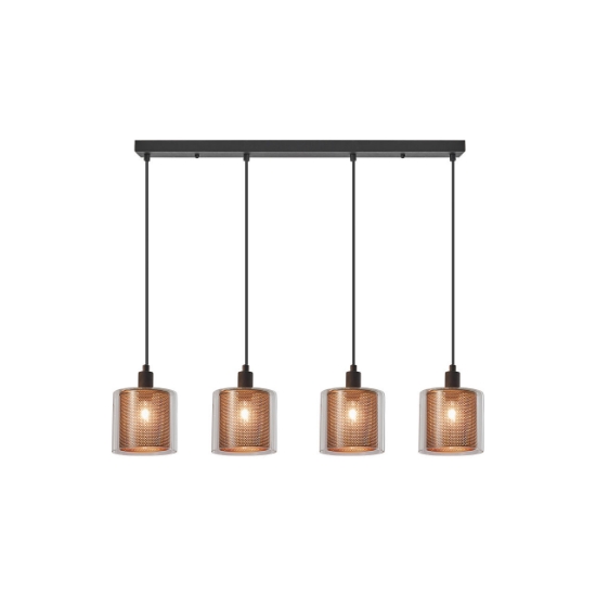 Imagine PENDUL LINIAR S008S-4H-4xE14-SLV STICLA