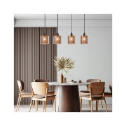 Imagine PENDUL LINIAR S008S-4H-4xE14-SLV STICLA