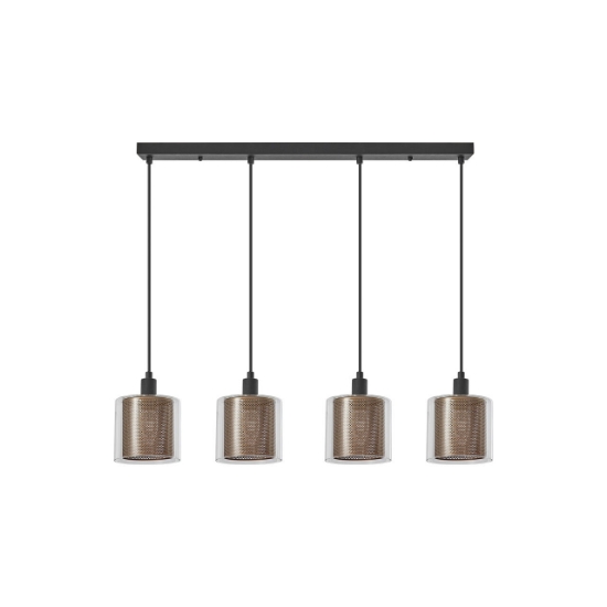 Imagine PENDUL LINIAR S008S-4H-4xE14-SLV STICLA