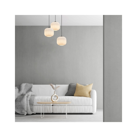 Imagine PENDUL TRIUNGHI S009R-3H-1xE27-OPAL-NEGRU