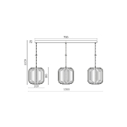 Imagine PENDUL LINIAR S009S-3H-1xE27-OPAL-NEGRU