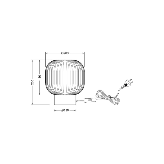 Imagine LAMPA DE MASA AMBIENTALA S009T-1H-1xE27-OPAL-NEGRU