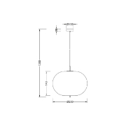 Imagine PENDUL S011R-1H-1xE14 OPAL STICLA ELIPTIC