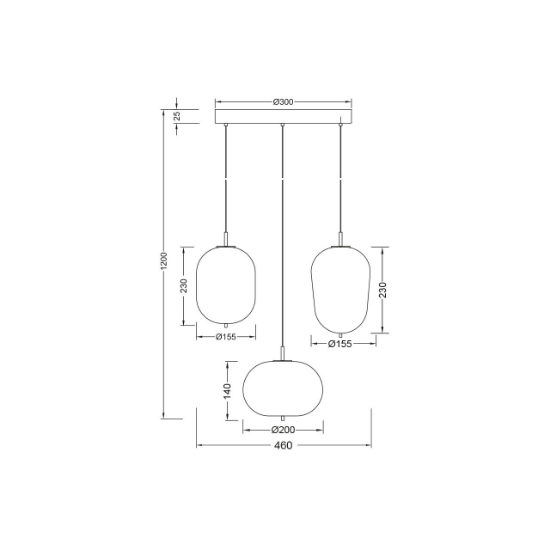 Imagine PENDUL TRIUNGHI S011R-3H-3xE14 OPAL STICLA MIXT