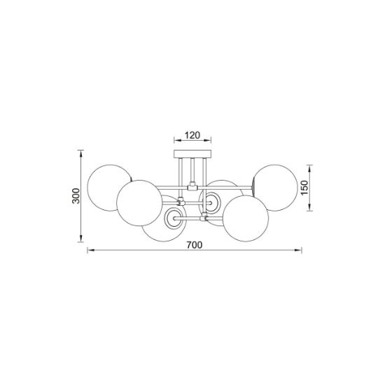 Imagine LAMPA PT TAVAN S012C-6H-6xG9-STICLA