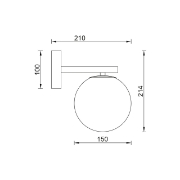 Imagine LAMPA DE PERETE S013W-1W-1xG9-OPAL STICLA