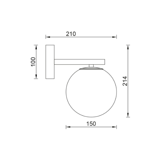 Imagine LAMPA DE PERETE S013W-1W-1xG9-OPAL STICLA