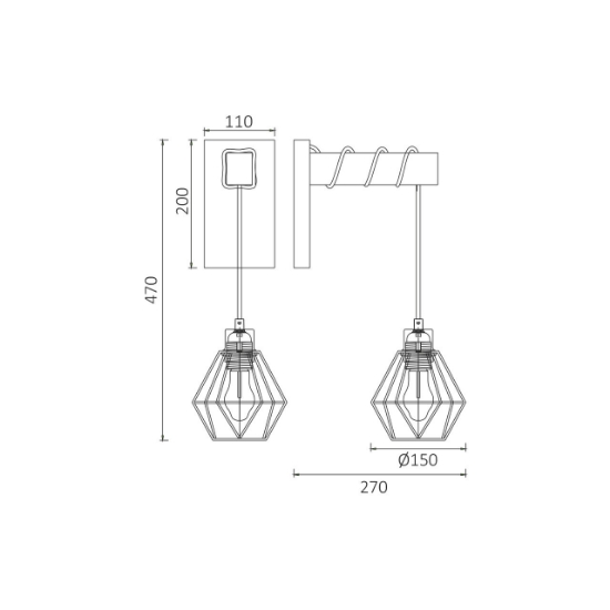 Imagine LAMPA DE PERETE D002W-1H-1xE27-WDN