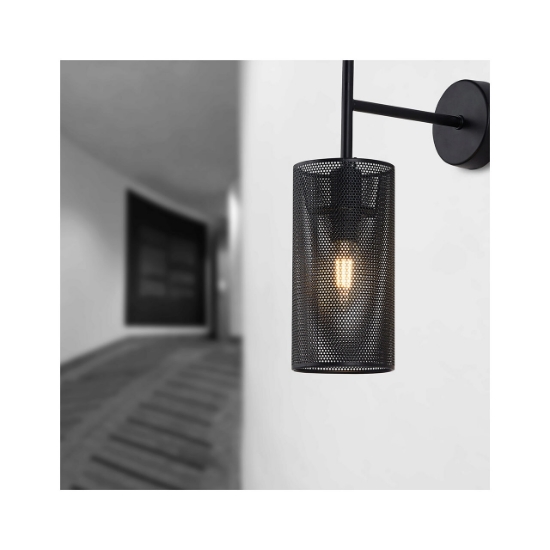 Imagine LAMPA DE PERETE W002W-1H-1xE14-NEGRU WIRING