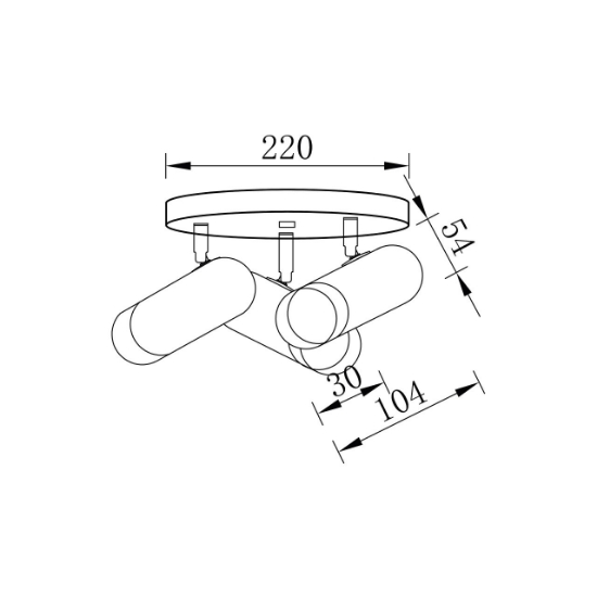 Imagine LAMPA DE PERETE G002C-3H-3xGU10-AURIU-NEGRU