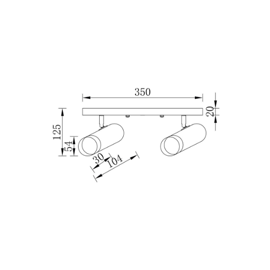 Imagine LAMPA DE PERETE G002C-2H-2xGU10-AURIU-NEGRU