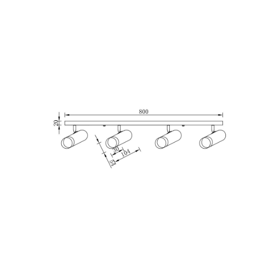 Imagine LAMPA DE PERETE G002C-4H-4xGU10-AURIU-NEGRU