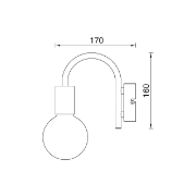Imagine LAMPA DE PERETE G003W-1H-1xE27-NEGRU