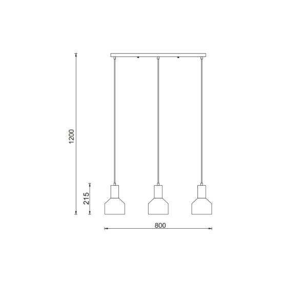 Imagine PENDUL P001S-3H-3xE27-NEGRU
