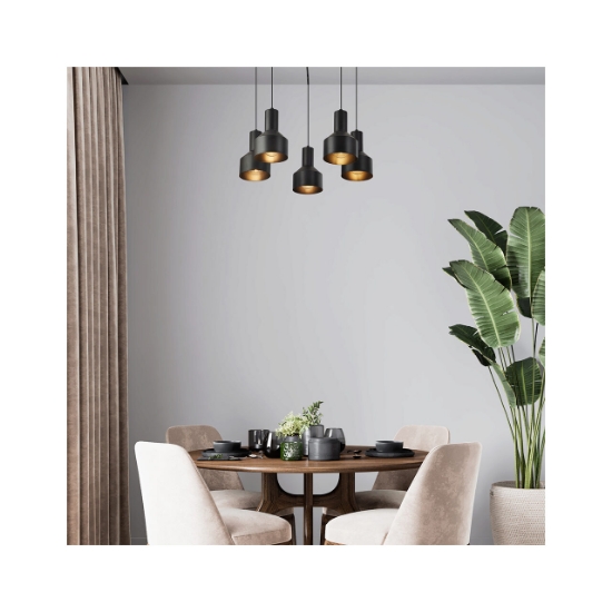 Imagine PENDUL P001C-5H-3xE27-NEGRU