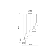 Imagine PENDUL P001C-5H-3xE27-NEGRU