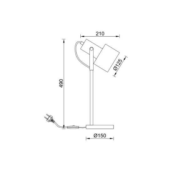 Imagine LAMPA BIROU P001W-1H-1xE27-NEGRU