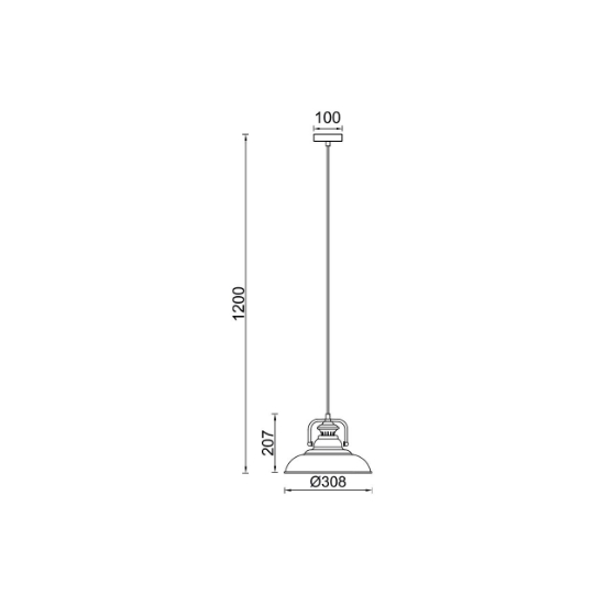 Imagine PENDUL P002R-1H-1xE27-CPR