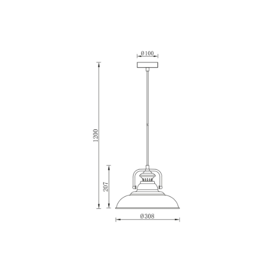 Imagine PENDUL P002R-1H-1xE27-NEGRU
