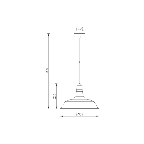 Imagine PENDUL P003R-1H-1xE27-NEGRU