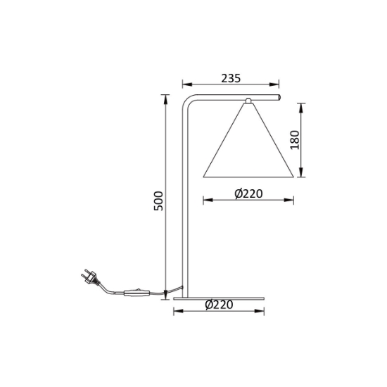 Imagine LAMPA BUROU P010T-1H-1xE27-AURIU