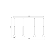 Imagine PENDUL P011S-4H-4xGU10-NEGRU