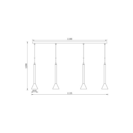 Imagine PENDUL P011S-4H-4xGU10-NEGRU