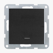Imagine INTRERUPATOR CU LED CU TERMINAL NEUTRU ON-ON MEC. QC KARRE PLUS 55 NEGRU