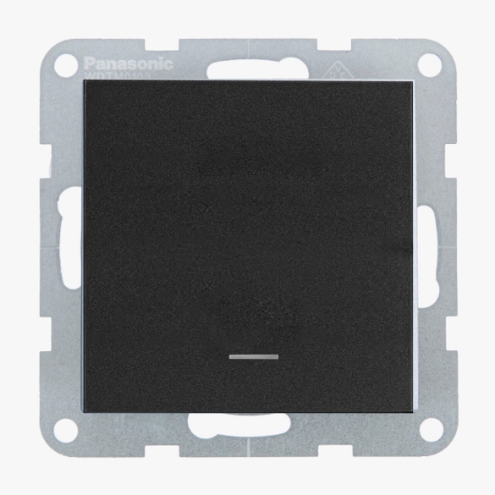 Imagine INTRERUPATOR CU LED CU TERMINAL NEUTRU ON-ON MEC. QC KARRE PLUS 55 NEGRU
