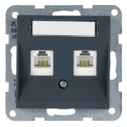 Imagine PRIZA TELEFON 2xCAT3 cu ETICHETA MEC. KARRE PLUS 55 SOFT TOUCH NIGHT