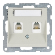 Imagine PRIZA TELEFON 2xCAT3 cu ETICHETA MEC. KARRE PLUS 55 SOFT TOUCH SANDSTONE