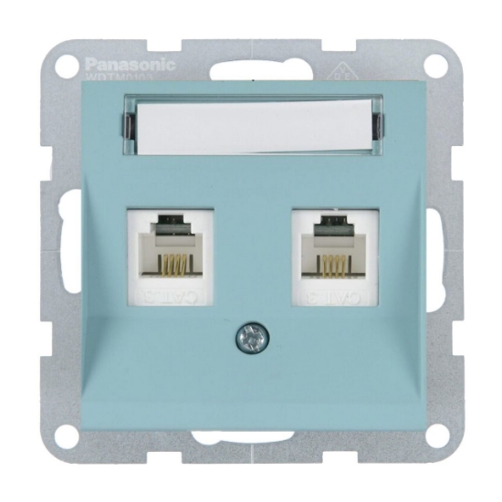 Imagine MECANISM PRIZA TELEFON 2xCAT3 cu ETICHETA KARRE PLUS 55 SOFT TOUCH TURCOAZ