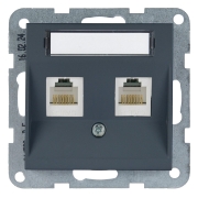 Imagine MECANISM PRIZA 2xCAT5e cu ETICHETA KARRE PLUS 55 SOFT TOUCH NIGHT