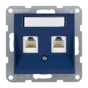 Imagine MECANISM PRIZA 2xCAT5e cu ETICHETA KARRE PLUS 55 SOFT TOUCH OCEAN