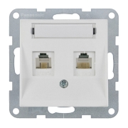 Imagine MECANISM PRIZA 2xCAT5e cu ETICHETA KARRE PLUS 55 SOFT TOUCH SEASHELL