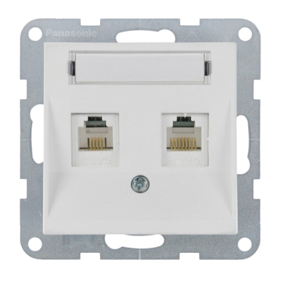 Imagine MECANISM PRIZA 2xCAT5e cu ETICHETA KARRE PLUS 55 SOFT TOUCH SEASHELL