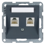 Imagine MECANISM PRIZA 2xCAT6 cu ETICHETA KARRE PLUS 55  SOFT TOUCH NIGHT