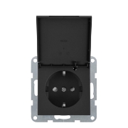 Imagine MECANISM PRIZA SCHUKO cu CAPAC PROT. COP QC KARRE PLUS 55 FUMURIU