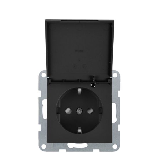 Imagine MECANISM PRIZA SCHUKO cu CAPAC PROT. COP QC KARRE PLUS 55 FUMURIU